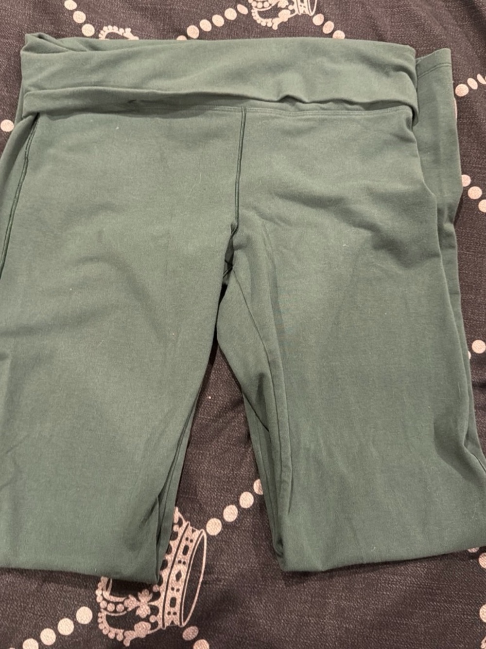 PINK Victoria's Secret Fold-Over Waist Leggings in Dark Green